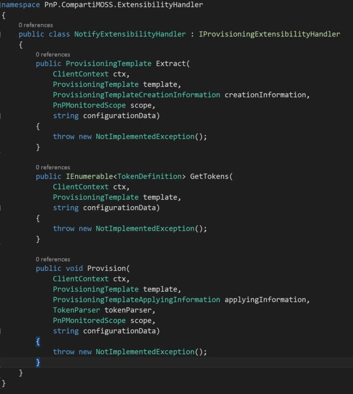 Extensibility Handler Code 1