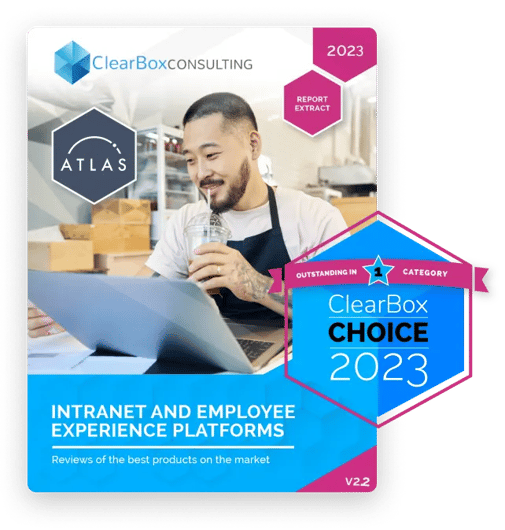 Atlas 2023 Clearbox report with Badge book mockup