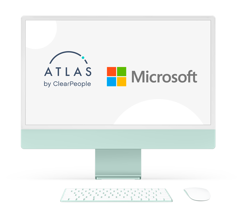 Atlas and Microsoft 365 logo on a computer screen
