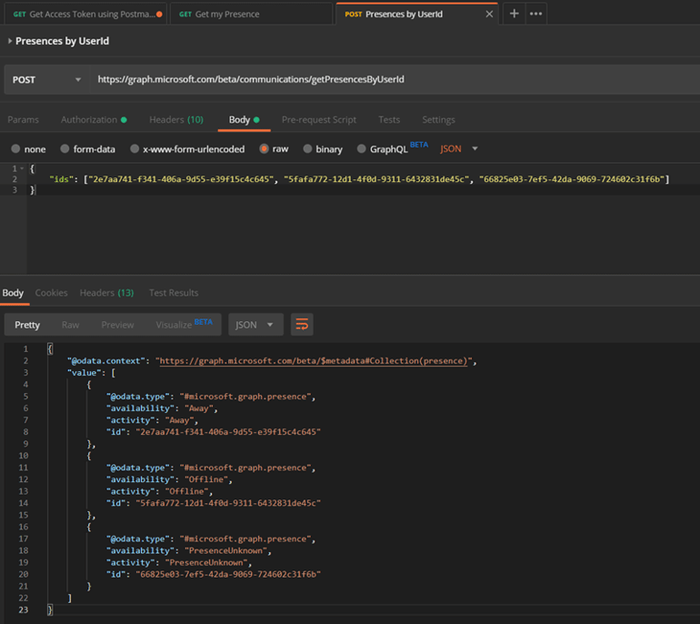 Calling the new Presence endpoint in MS Graph API from SPFx 6