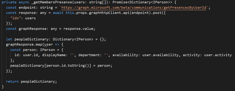 Calling the new Presence endpoint in MS Graph API from SPFx 9