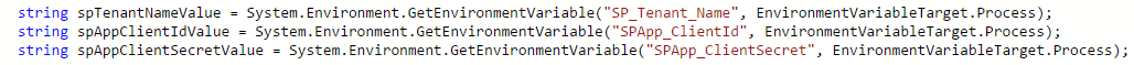 GetEnvironmentVariable code