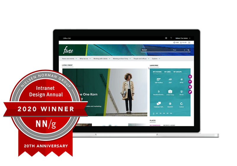 Korn Ferry Fuse Award Winner ribbon with screen mockup