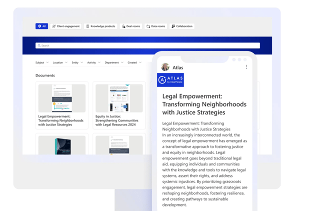 Monitor Mockup of an extranet welcome to your Atlas Collaboration Gateway