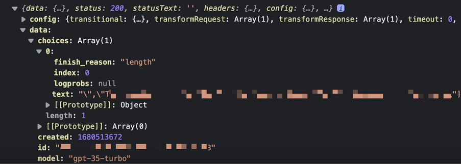 response.data.choices[0] text