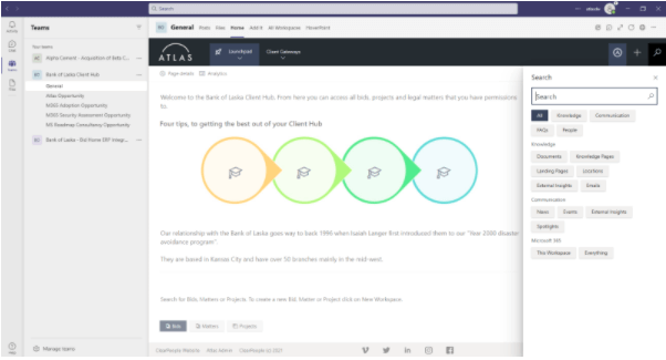 Atlas search provides the same level of compliance as MS Teams search.