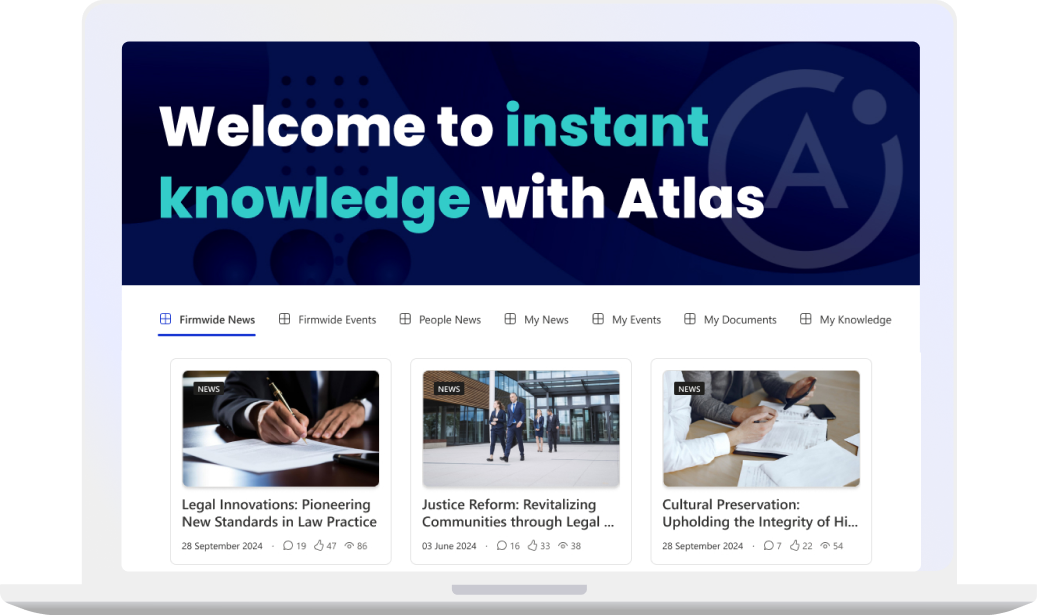 Atlas Knowledge Intranet Screen Mockup